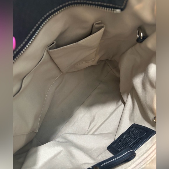 Coach Hamilton Black Pebbled Leather Tote Shoulder Bag 2010 Style F13089 - Picture 6 of 6